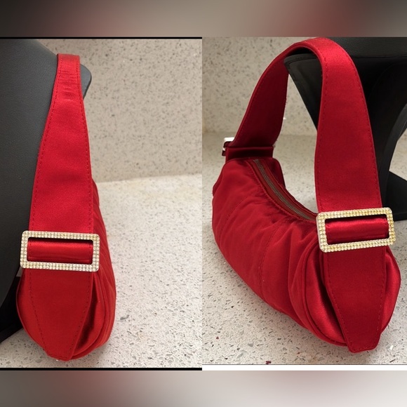 Tod’s Bamboo Red Satin Mini Evening Barrel Bag - Picture 4 of 16